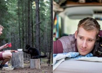 Un homme quitte son emploi et vend tout ce qu’il possède juste pour voyager avec son chat