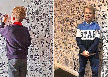 Puni à l’école car il dessine trop, il est sollicité à 9 ans pour refaire toute la déco d’un restaurant