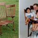 Papa construit un triple rocking chair pour pouvoir faire la lecture à ses trois enfants