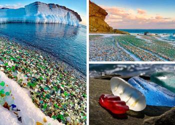 Les Russes ont jeté des bouteilles de vodka dans la mer et la nature les a transformées en galets de verre