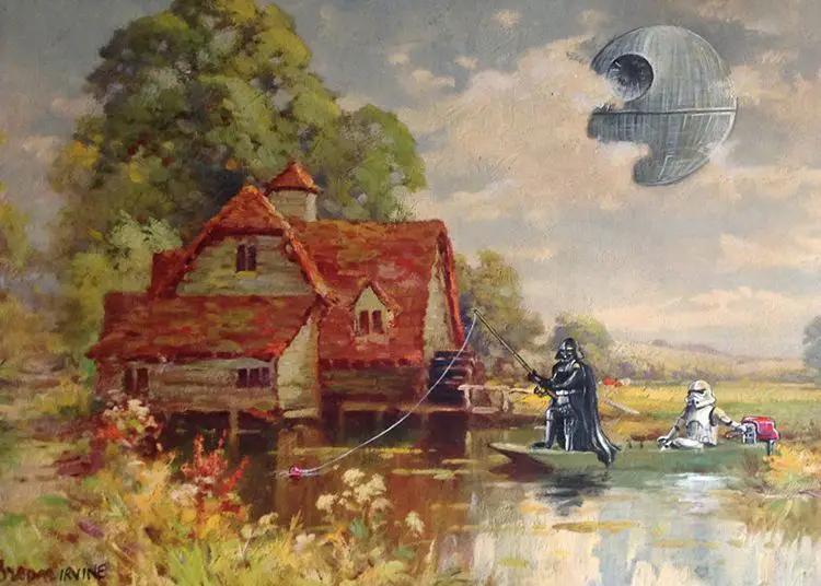 Cet artiste peint des personnages inattendus sur des vieux tableaux de brocantes