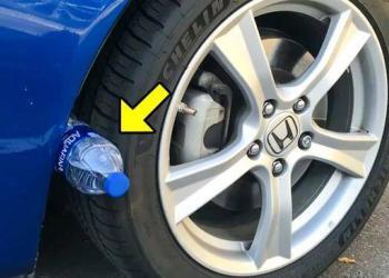 Placez toujours une bouteille d’eau dans le pneu de votre voiture lorsque vous voyagez, voici pourquoi
