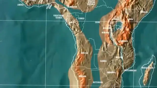 Carte montrant la division de l'Afrique