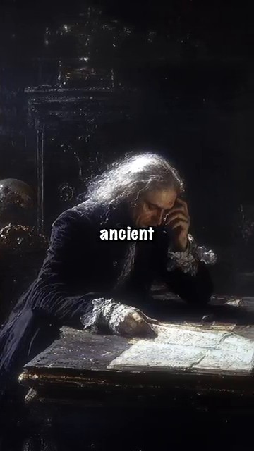 Illustration d'Isaac Newton et évocation de la découverte de la gravité au 17ème siècle