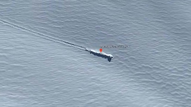 Trace de glissement rectiligne sur l'île de Géorgie du Sud