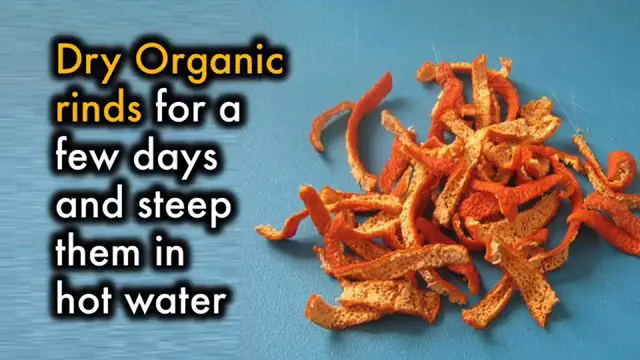 Infusion d'écorces d'orange séchées dans une tasse