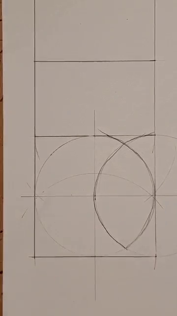 Tracé initial du rectangle d'or et préparation du compas