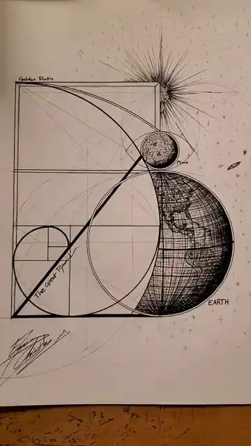 Tracé final de la ligne illustrant la pente de la Grande Pyramide de Gizeh