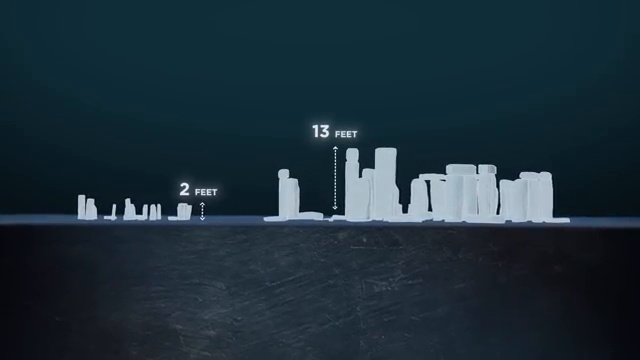 Reconstitution de la ligne de rochers et du cercle de pierres découverts au fond du lac Michigan.