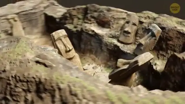 Modèle 3D hyper-détaillé de la carrière de Rano Raraku, réalisé grâce à la photogrammétrie par drone.