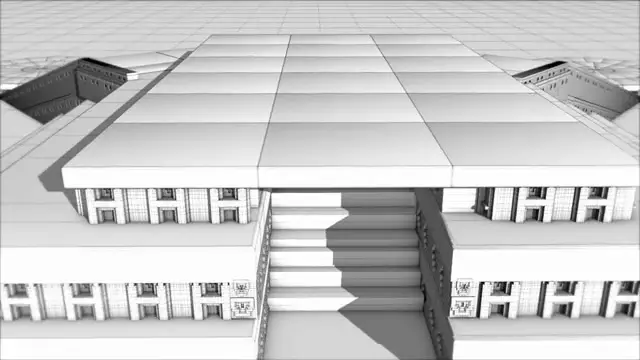 Modèle 3D reconstituant le site de Puma Punku tel qu'il aurait pu apparaître il y a 10 000 ans, suggérant une plateforme de lancement.