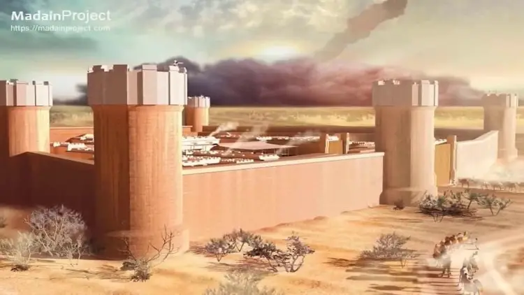 Représentation de la forteresse d'Iram.