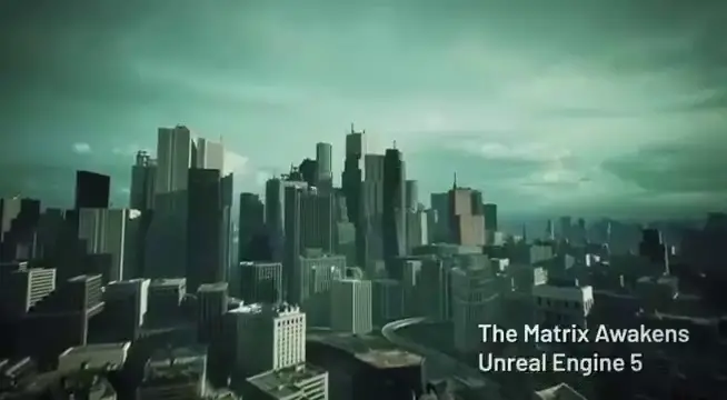 Modélisation 3D d'une ville illustrant le rendu d'un jeu vidéo qui optimise ses ressources