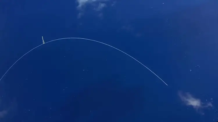 Vue aérienne du Système 03 déployé dans l'océan Pacifique