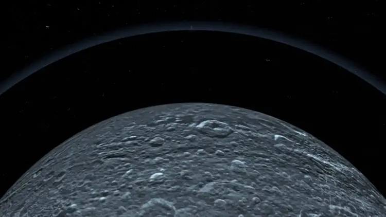 Représentation visuelle de la Lune vibrant comme une cloche après un impact, illustrant le phénomène de résonance sismique.