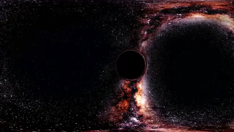 Animation spatiale représentant un trou noir, illustrant l'application moderne de ses théories.