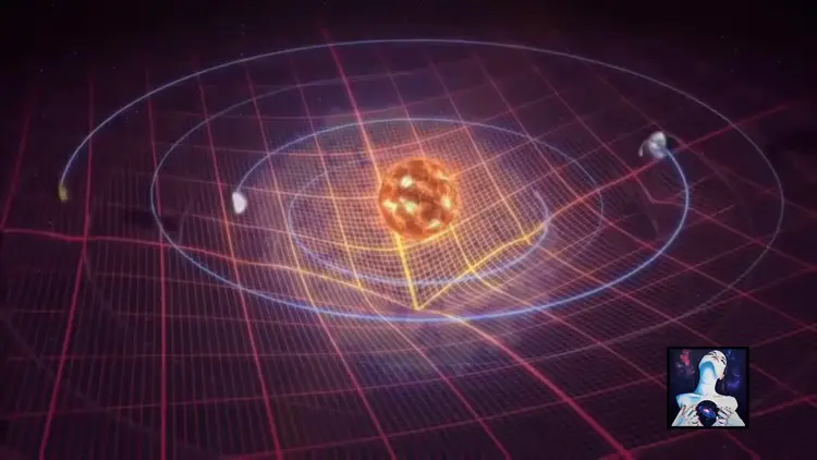 Schéma de la courbure de l'espace-temps