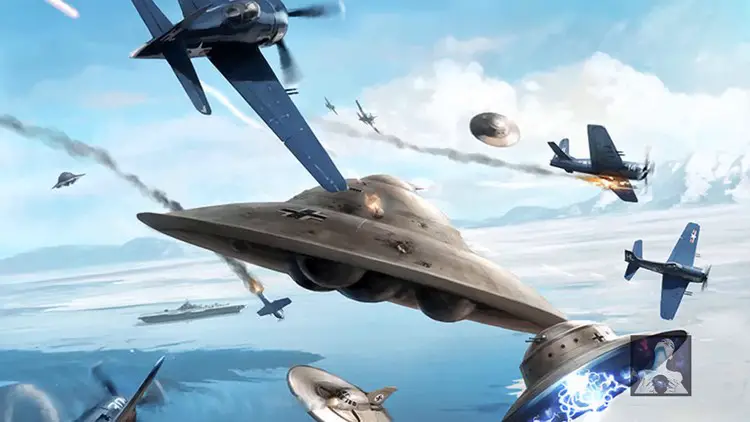 Avions et soucoupes volantes en combat