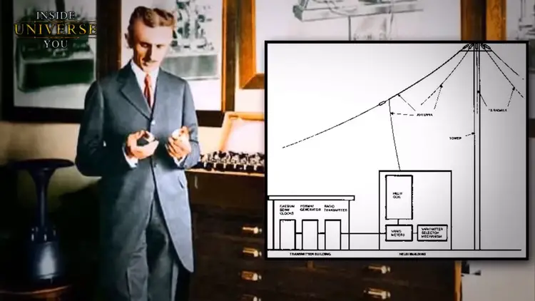 Schéma du brevet de Nikola Tesla pour sa'Pyramide Électromagnétique', illustrant sa vision de la transmission d'énergie sans fil.